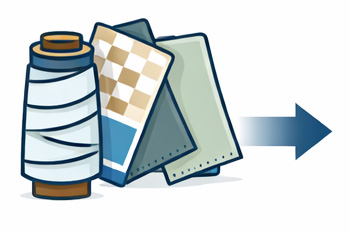 Step 2 Develop & Source - Fabric sourcing and sampling coordination by MINYOO clothing sourcing partner