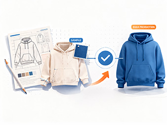 apparel product development services showing sampling and garment consistency control from prototype to bulk